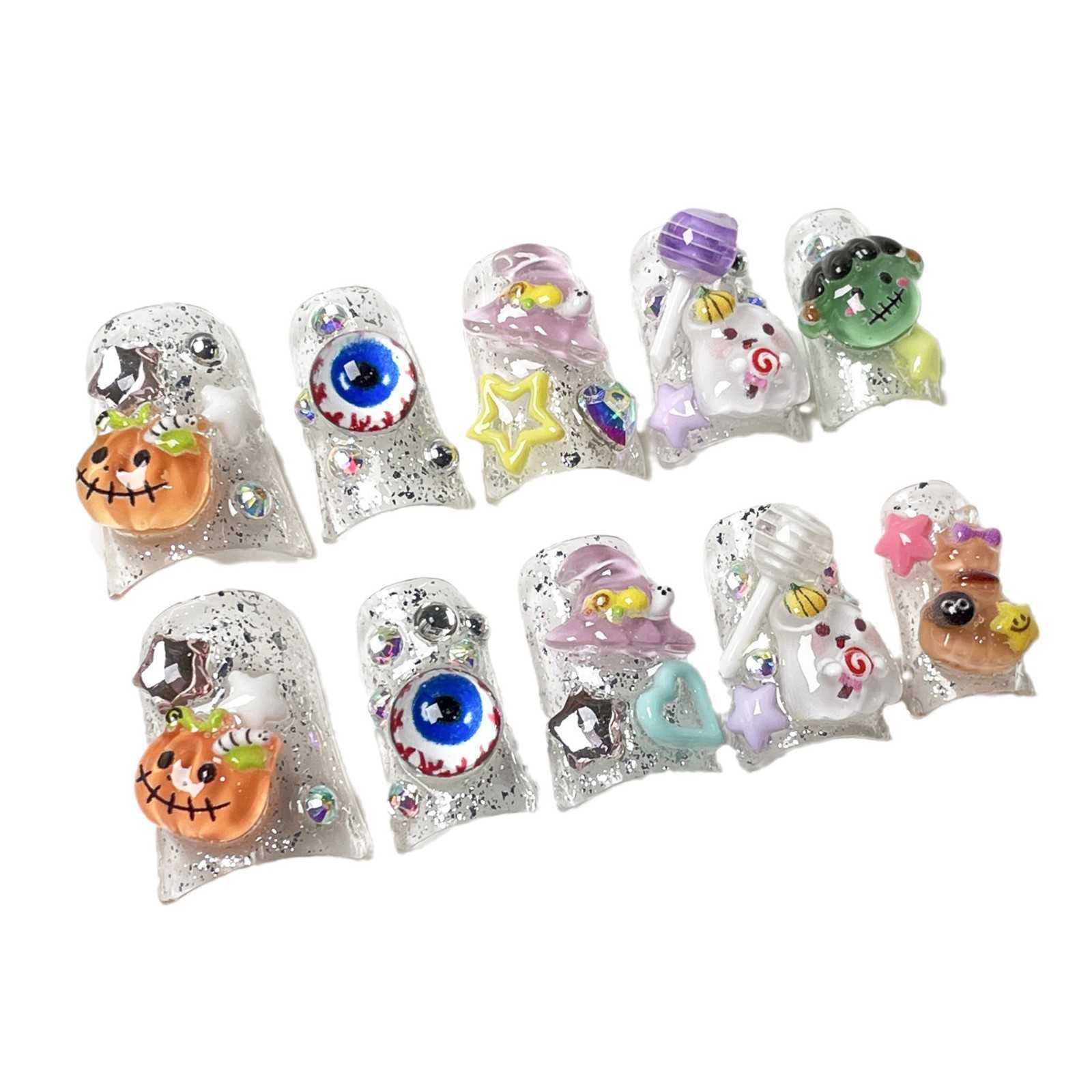 False Nails Cute Halloween New Duck billed Armor Ice Explosion Flash Small Fresh Handmade Wearing H25215