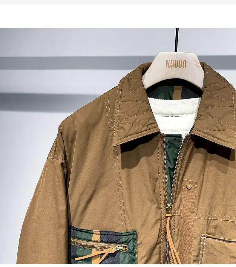 American casual fashion version workwear spliced sports jacket n feels like a mens 250212