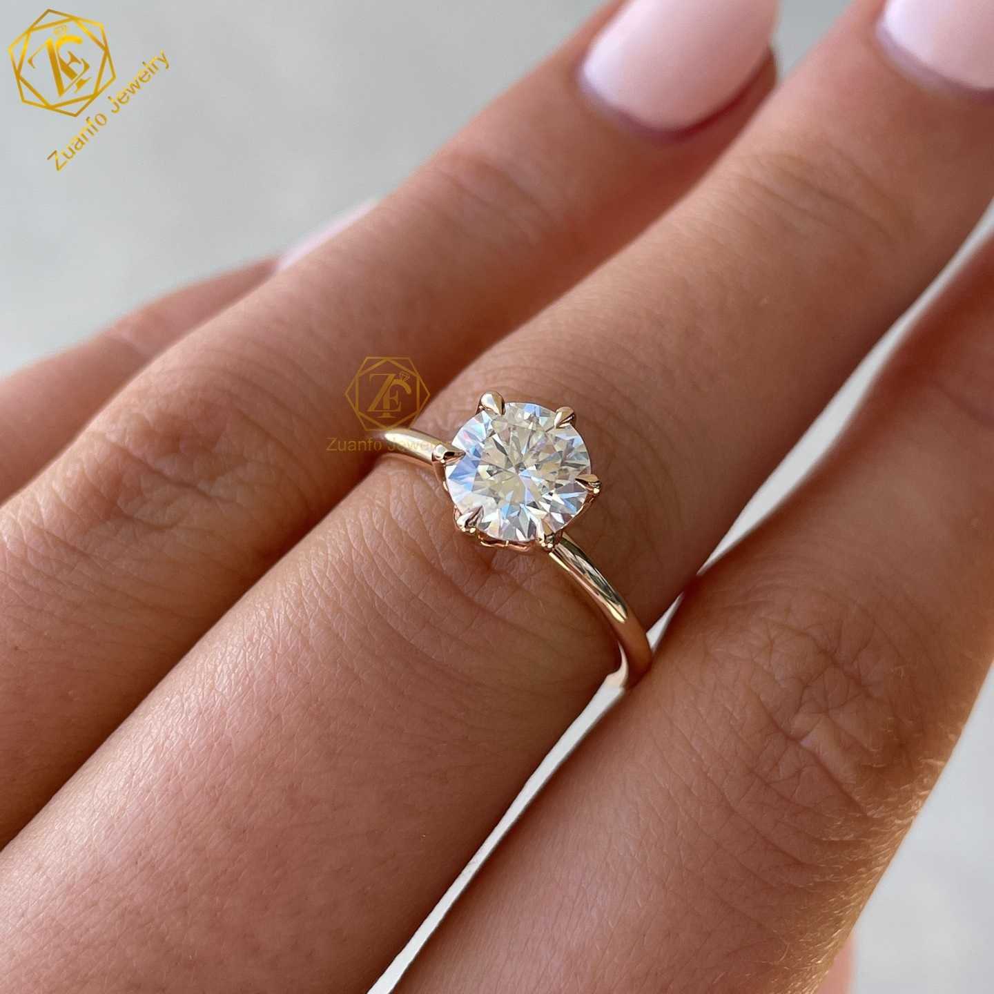 1CT Lab Diamond Custom 18k Gold Solitaire Jewelry IGI Certified HPHT Lab Created CVD DEF VVS VS Lab Grown Diamond Ring