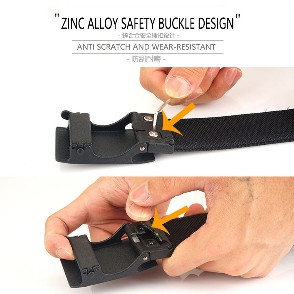 TUSHI Mens Belt Automatic Metal Buckle IPSC Gun Belt Tactical Canvas Webbing Military Belt Outdoor Work Business Belt Nylon Belt 250213