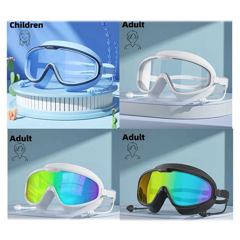 Swimming goggles with waterproof and anti fog high-definition professional diving goggles for adultboys and girls swimming sport Z250215