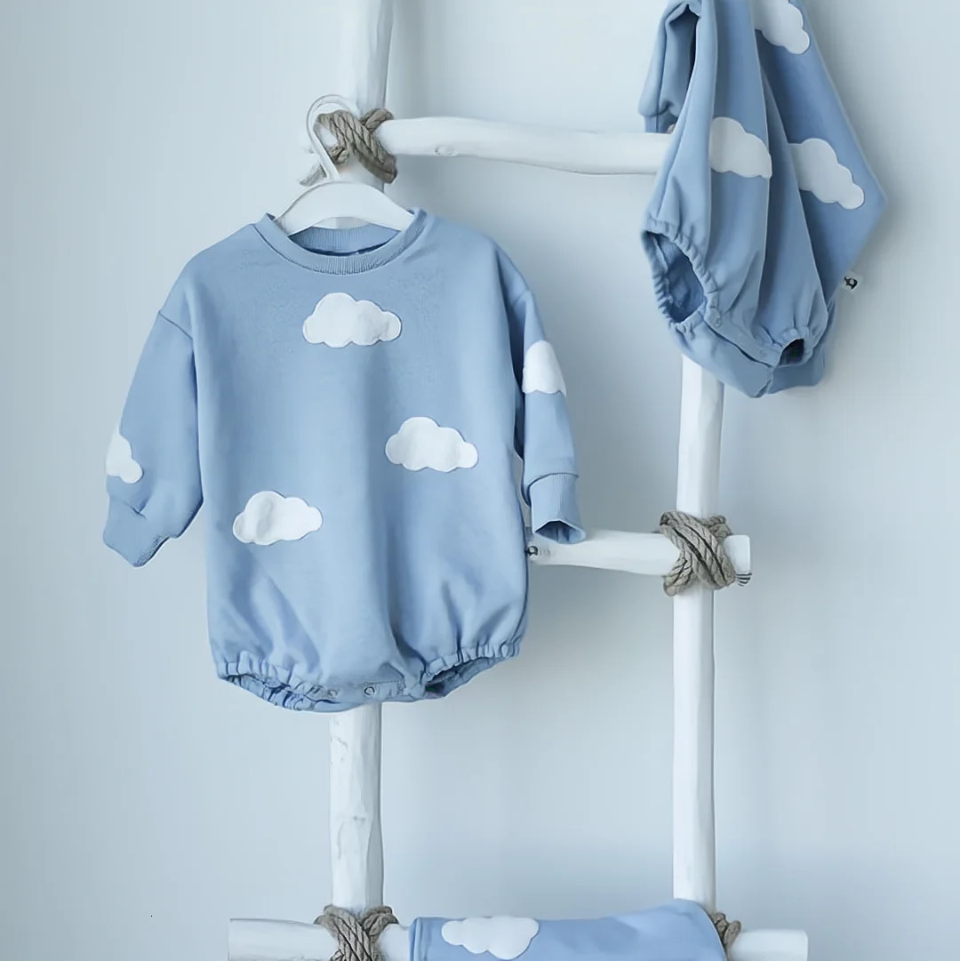 INS Spring Baby Clothing Cloud Sweater Combo Baby Girls Cotton Tight Clothes born 0-12 Months 24M Coat 250214