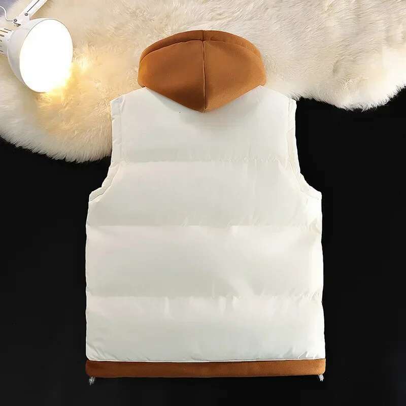 Down Cotton Vest Men Autumn Winter Middle School Students Loose Fashion Vests Man Thickened Waistcoat Cotton-padded Jacket Male