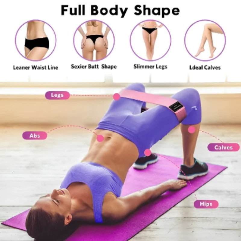 1PC Elastic Squat Resistance Band Butt Circle Portable Sports Fitness Body Tension Yoga Shaping Stretch Training 250213