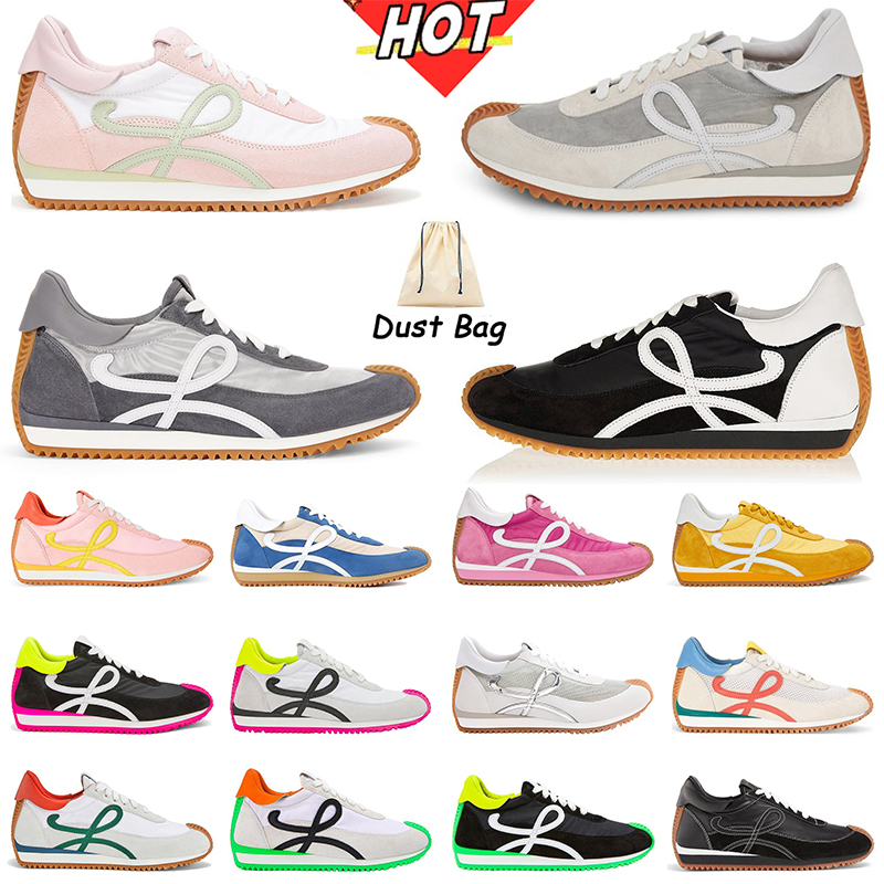 Flat Designer Sneakers Ballet Runner 2.0 Flow Runners L Shoes black white blue brown red pink yellow Leather Rubber Sole Men Women Outdoors Trainers Chaussures