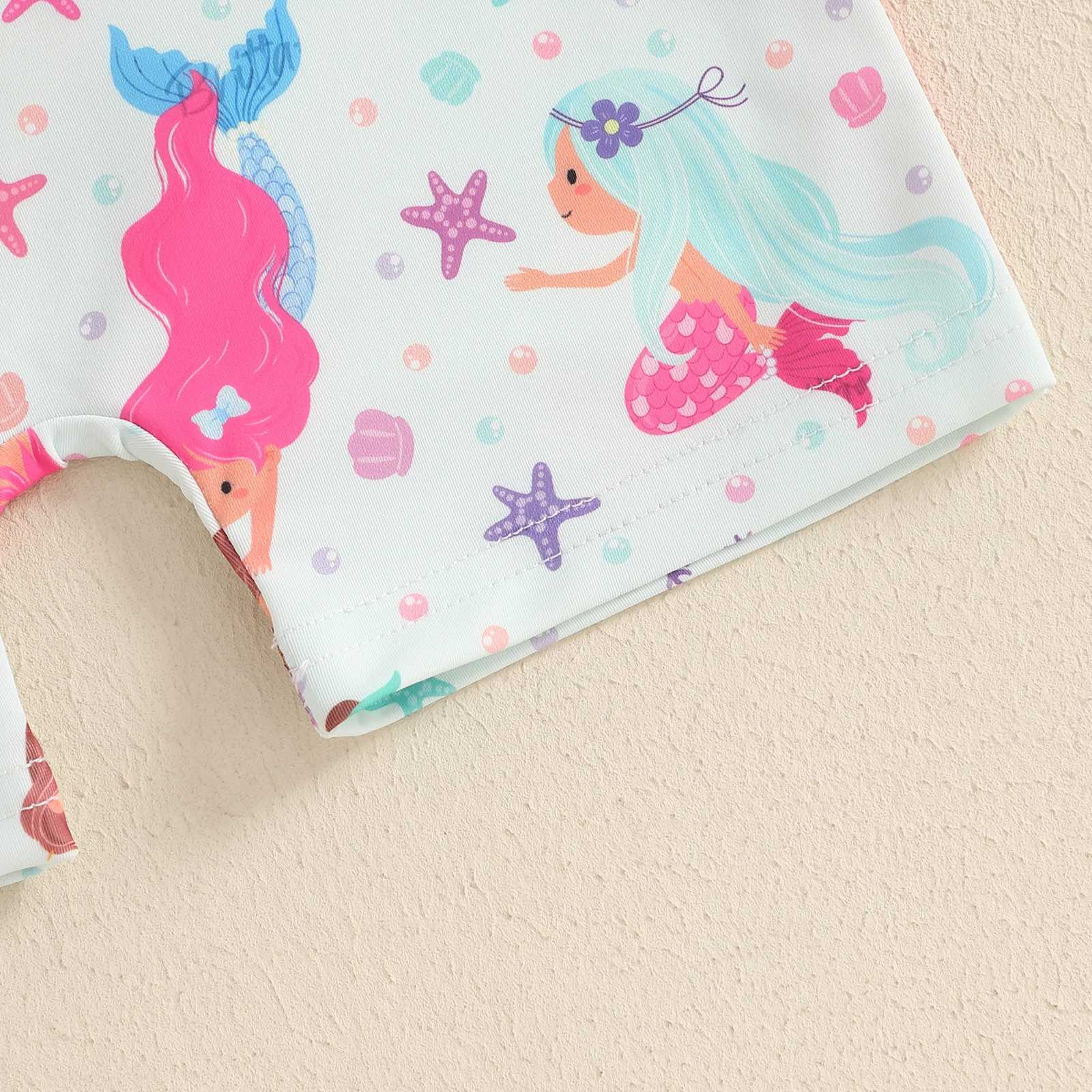 MISOWMNJOY Children Baby Girls Bathing Suit Summer New Rash Guard Swimsuit with Hat Shell Pattern Zip Up Long Sleeve SwimwearsXJ250214