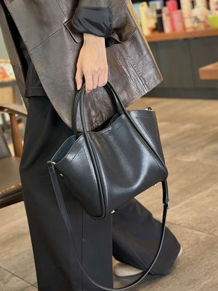 2024 New Toth crossbody women's large capacity leather commuter bag high-grade niche cowhide handbag