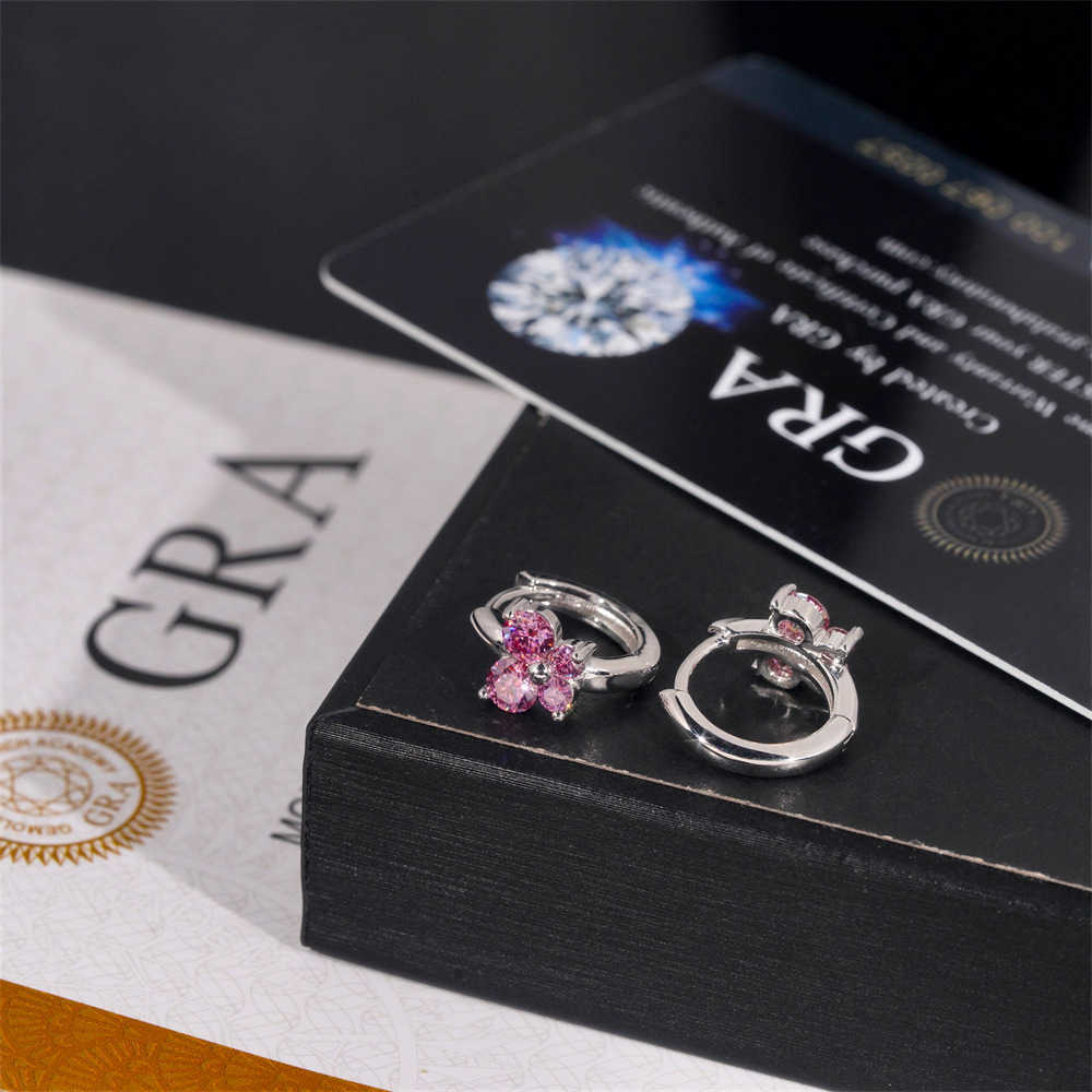 New trend high fashion 925 sterling silver earrings 4mm single stone vvs vs ice crystal moissani personalized jewelry