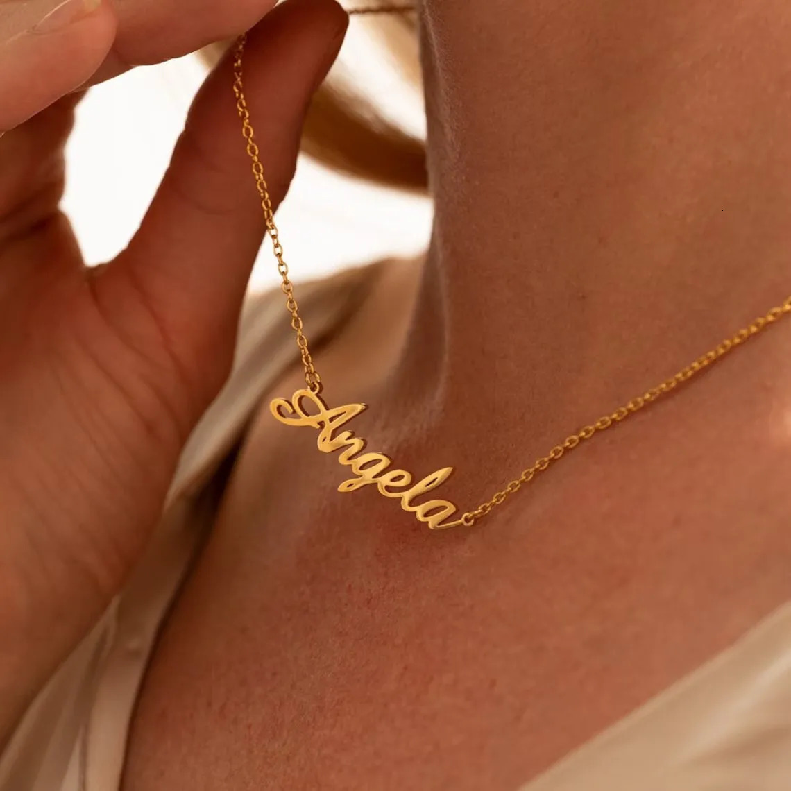 Custom Name Necklace Personalised 18 K Gold Plated Pendant Necklaces For Women Y2K Gift Cross Butterfly Stainless Steel Jewelry 250214
