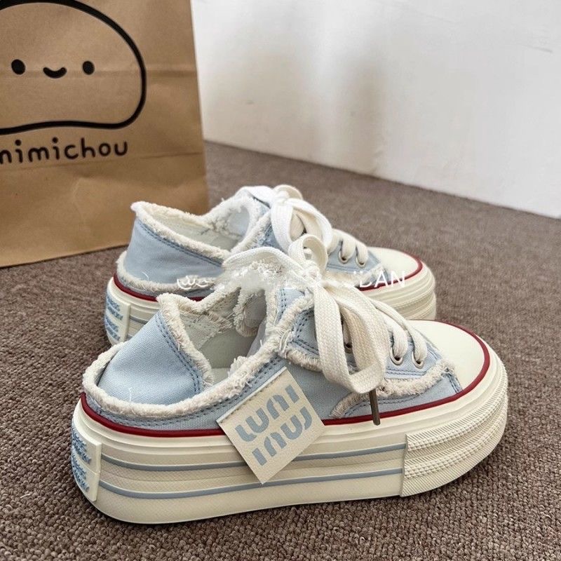 Women's Thick Sole hot Sneakers Casual Outdoor White, Pink, Blue - Comfortable & Stylish for 2024