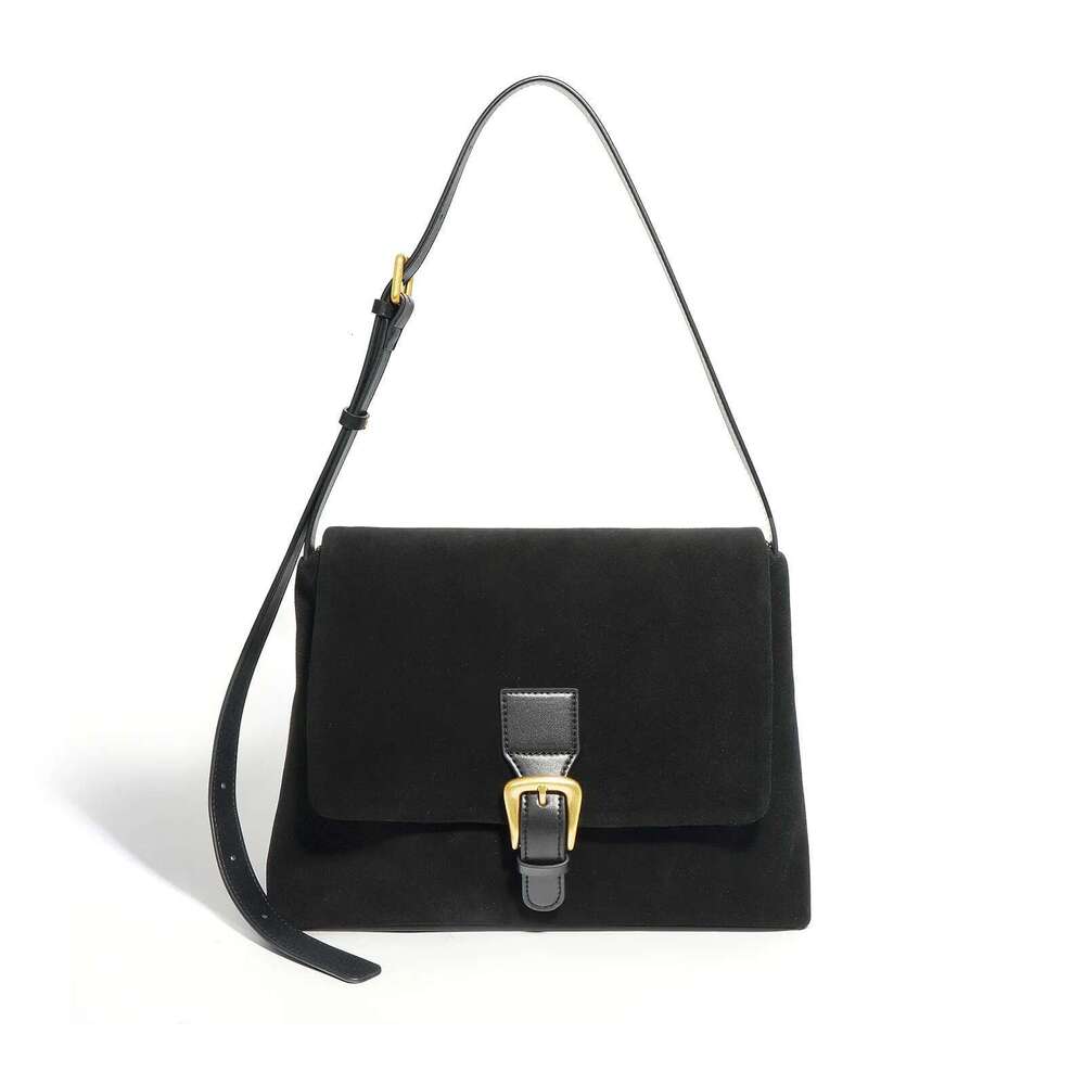 Retro Cowhide Underarm Large Capacity Commuting Messenger Women's Frosted Shoulder Bag