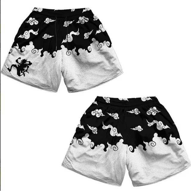Anime Shorts Men Gym Quick Dry Mesh Running Sport Shorts Summer 3D Print Casual Beach Short Pants Workout Fitness Sweatpants W250215