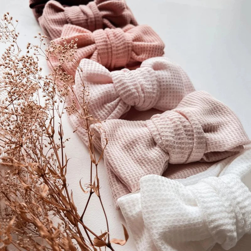 5Pcs Cute Bows Baby Headband Hair Accessories Soft Elastic Baby Girl Hair Bands For born Infant Turban Headwear Baby Items 250121