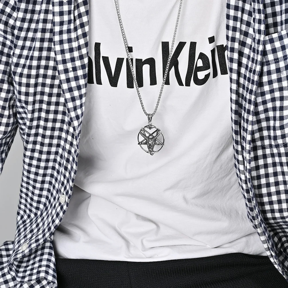 DARHSEN Men Stainless Steel Statement Pendant Necklace Baphomet Goat Satanic Satan Demon Devil Fashion Jewelry 250214