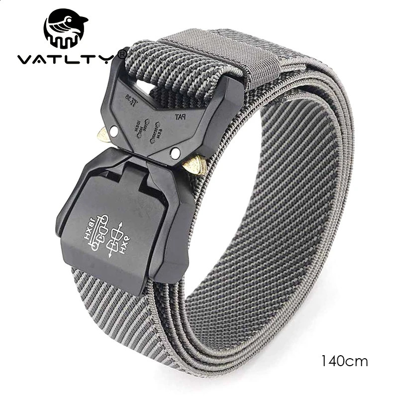 VATLTY 125/140cm Elastic Belt Men Aluminum Alloy Quick Release Buckle Comfort Stretch Belt Military Tactical Girdles Male Army 250213