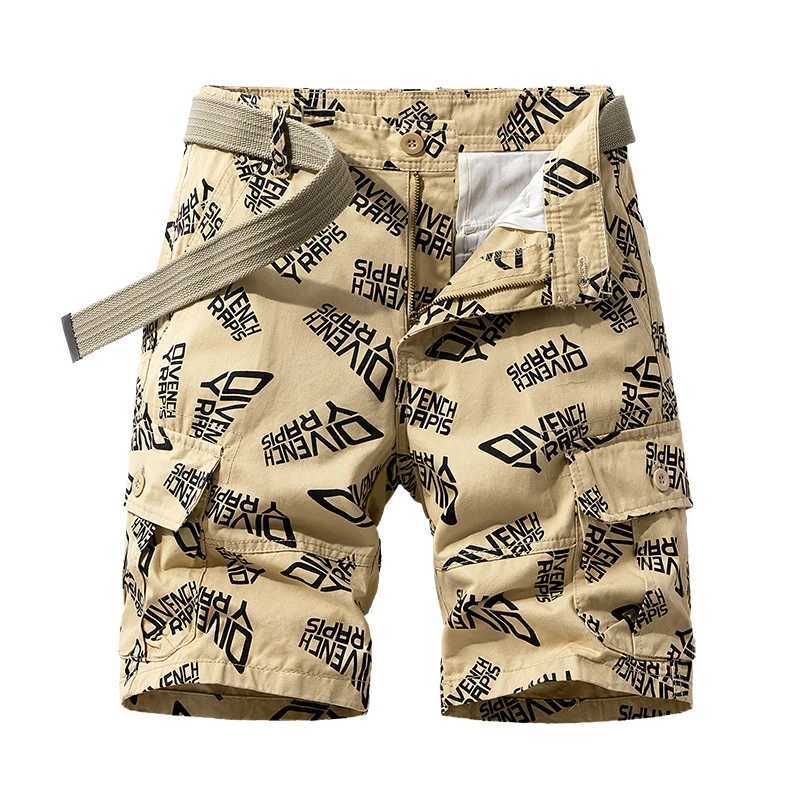 Fashion Printed Beach Shorts Mens Summer Fashion Brand Middle Pants Loose Straight Casual All-Matching Work Clothes Fifth Pants W250215