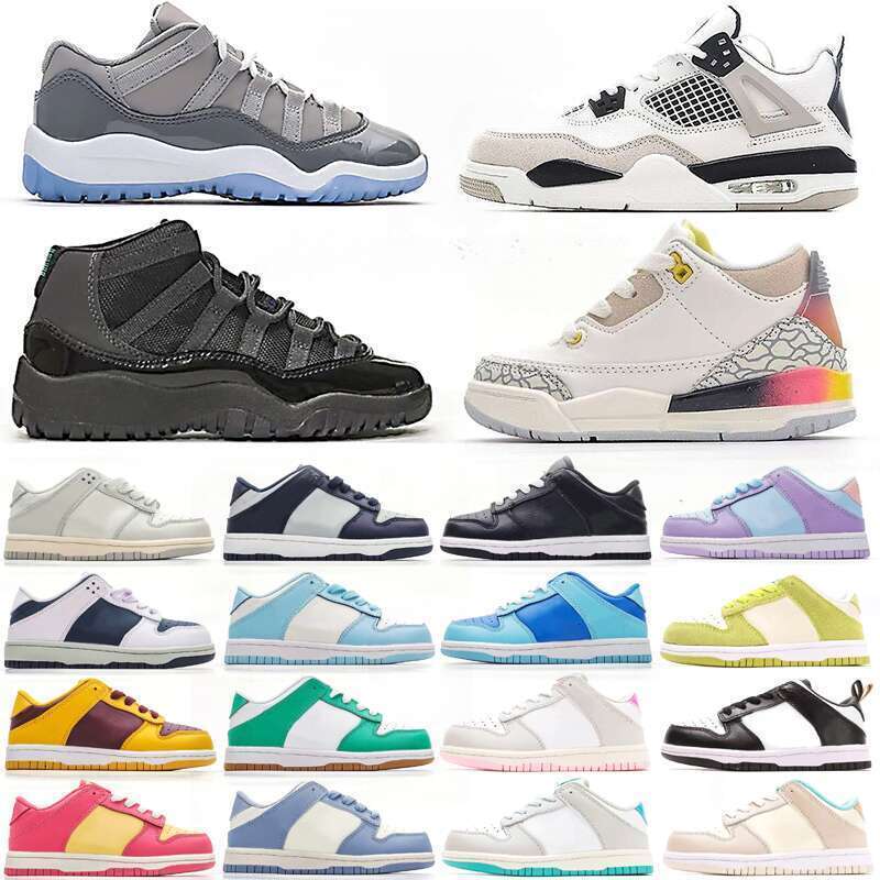 Kids Shoes basketball Black Cat 4 baby kid 11 trainers Designer boy girls kids sneakers university blue bred fire Red White Thunder Children outdoor athletic