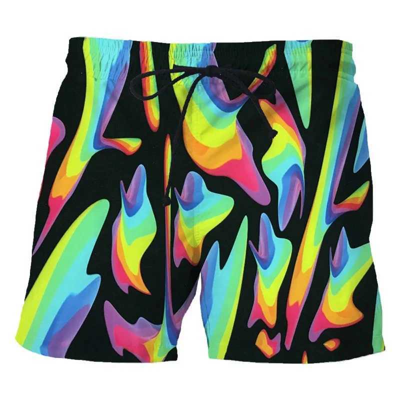 Painted Graffiti 3d Printed Shorts For Mens Street Personality Trend Short Pants Color Variety Summer Clothing Short Trousers W250215