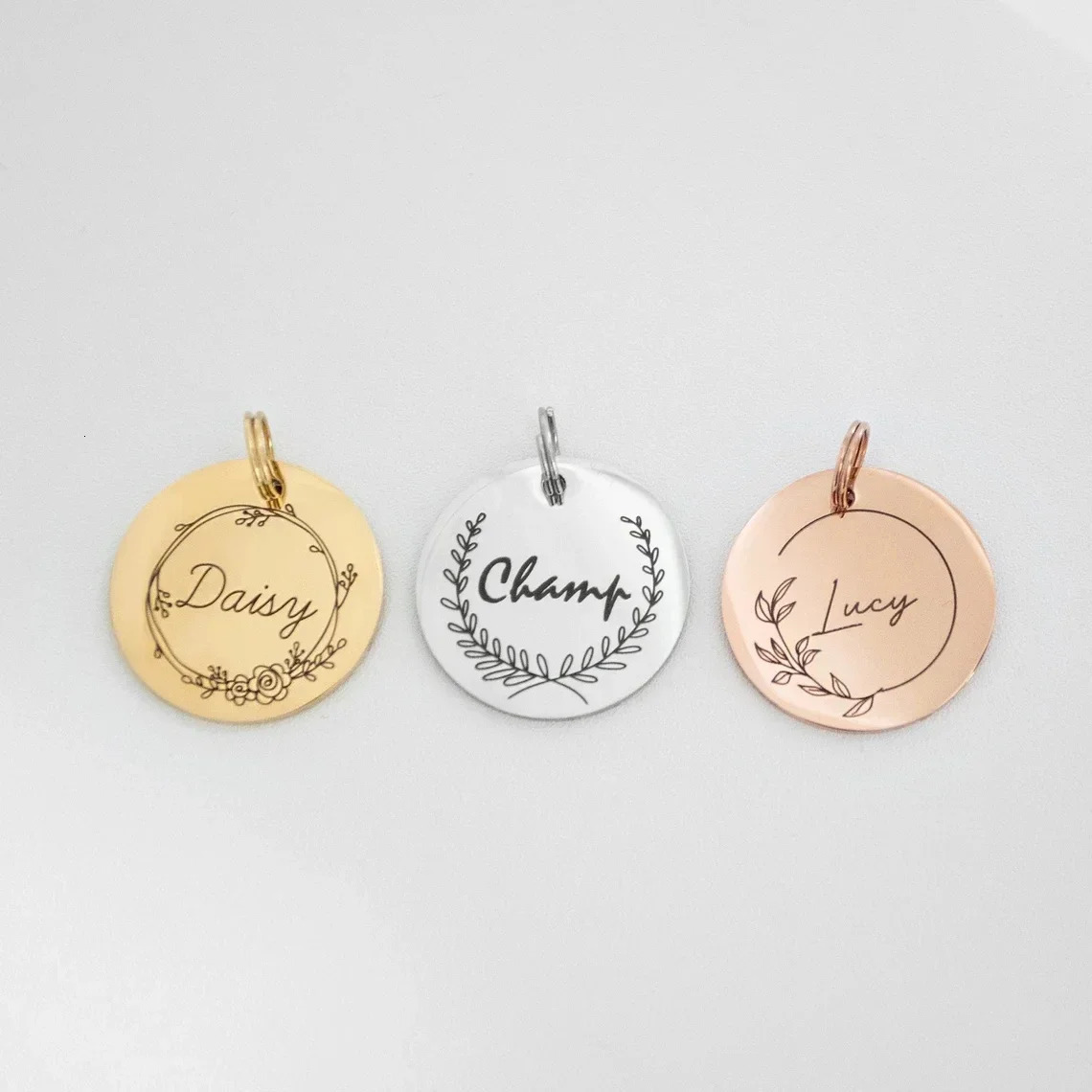Custom Engraved Name Date Round Coin Stainless Steel Personalized ID Tag Accessory Jewelry Pendant Fit for Bracelet Necklace 250210
