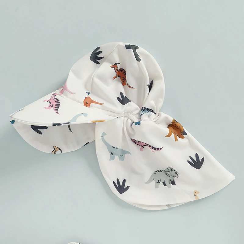 Citgeett Summer Toddler Boys Swimsuit Playsuits Print Zipper Short Sleeve Bathing Suit Cap ClothesXJ250214