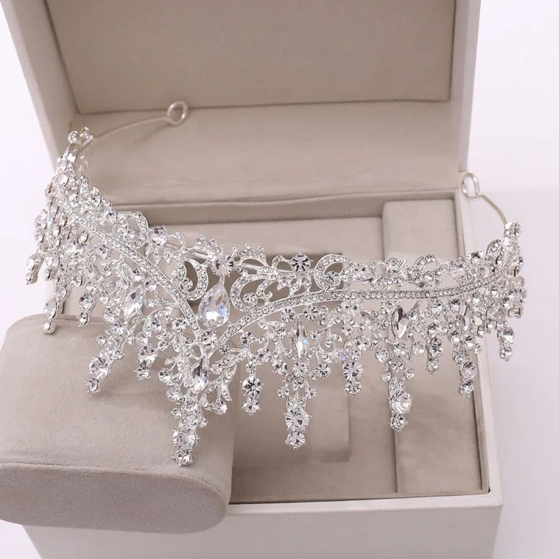 Itacazzo Bridal Headwear Set Crown Necklace Earrings Four Piece Silver-Colour Fashion Tiaras Suitable for Womens Wedding Birthd 250214
