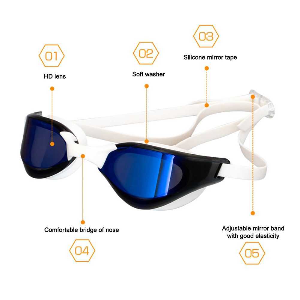 Professional Swim Glasses Adjustable Electroplate Diving Glasses UV Protection Swim Race Goggles for Women Men Youth Kids Z250215