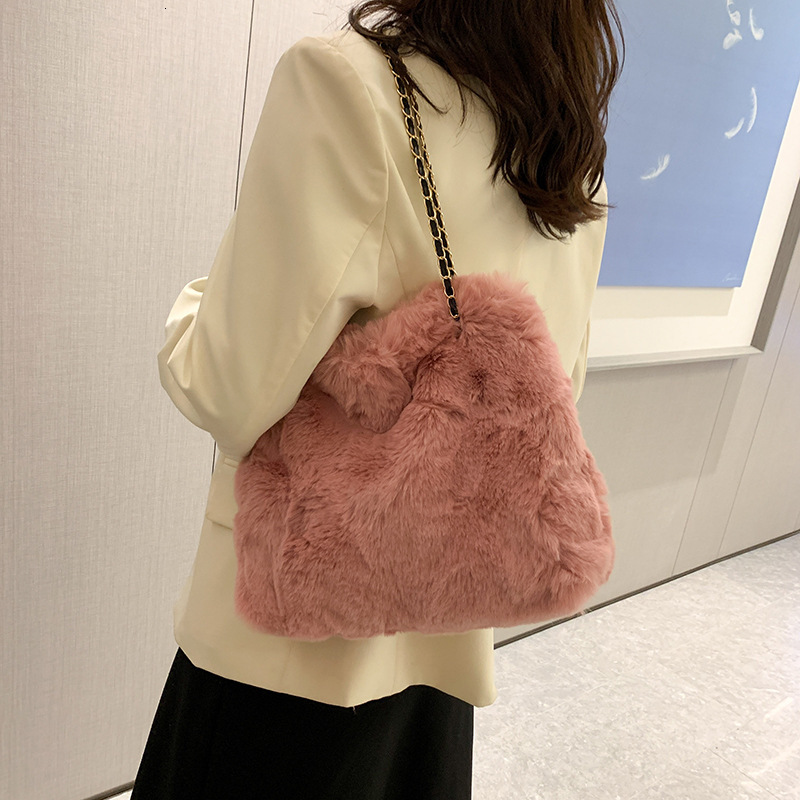 Autumn/Winter Women's Handbag Designer Handbag Warm Plush Shoulder Chain Shopper Wallet 2025 New Women's Square Handbag