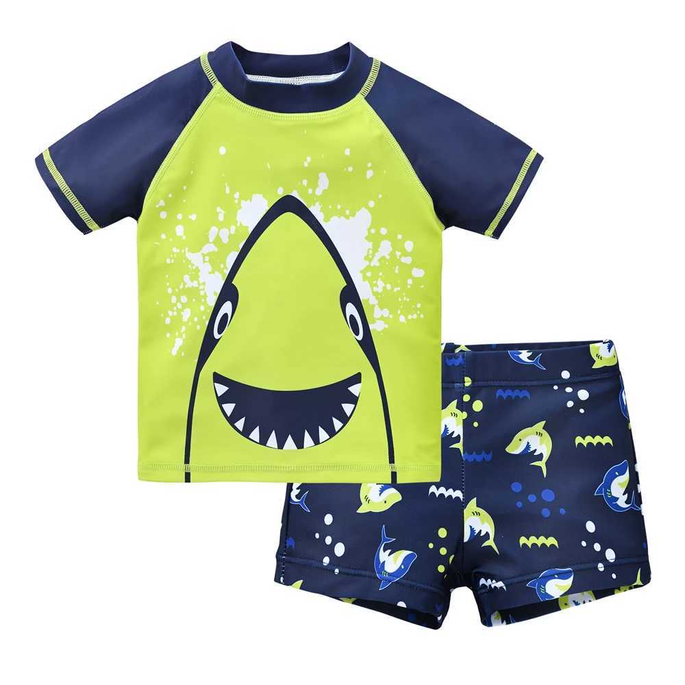Kids Boy Swimsuit Cool Print 2 Pcs/lot 1-7 Years Summer Children Board Shorts Children Boys Swimwear Beach SurfingXJ250214