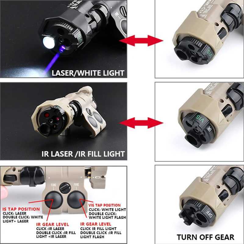 WADSN MAWL-C1 Tactics Flashlight Nylon Plastic Red Dot Green Blue IR Laser Aiming Hunting Weapon Scout Light Parts Fit 20MM Rail W250214