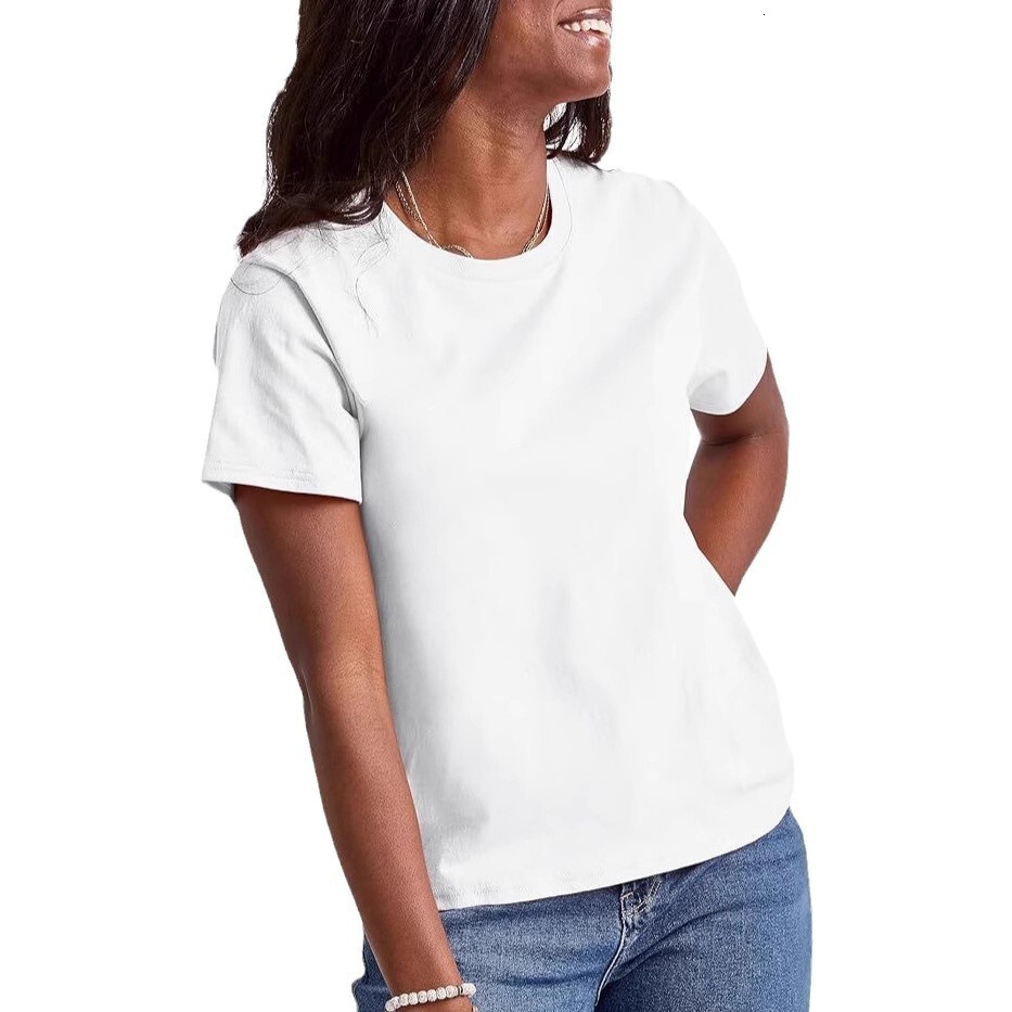 Designer Fashion Trend 2025 Summer Loose Solid Color Short Sleeve Women T-shirt Casual Round Neck Top
