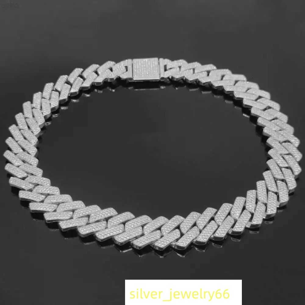 20mm Diamond Encrusted Cuban Link Chain Iced Vvs Lab Cz Necklace 14k White Gold Plated Miami Link Choker Cheap Price Best Gift