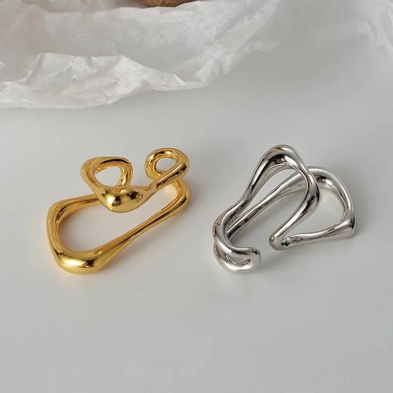 Vintage Double Layer Ear Cuff Clip for Women No Pierced Geometric Lines Earrings Wrap Earcuff Clips Trendy Party Jewelry 250213