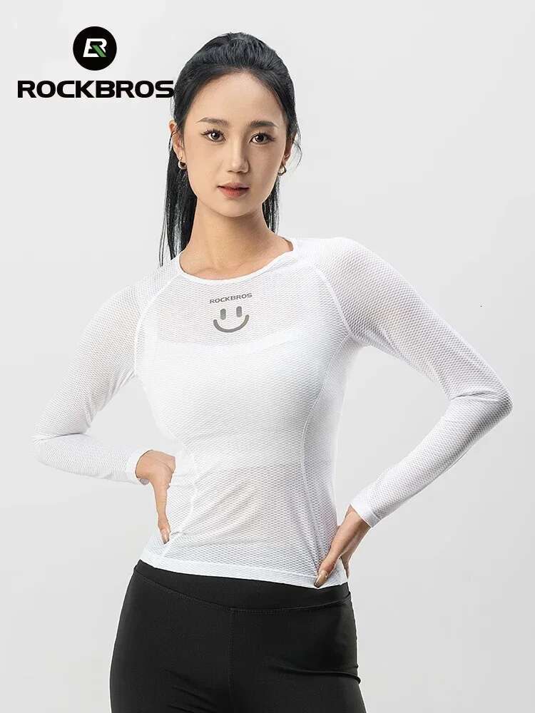 ROCKBROS Women's Long Sleeve Summer Cycg Jersey For Fiess Gym Sports Yoga Shirts Reflective Breathable Clothes
