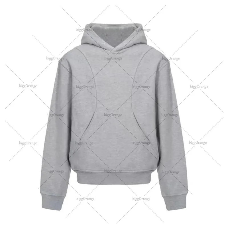 High Street Trend Y2K Streetwear Retro Harajuku Solid Color Splicing Oversized Sweatshirt Men Cotton Casual Hoodie 250214