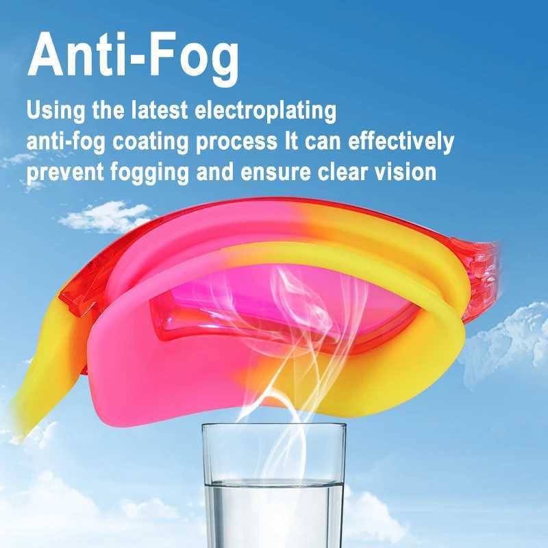 JSJM Professional Colorful Children Silicone Swimming Goggles Anti Fog UV Swimming Glasses Waterproof Silicone Swim Eyewear Kids Z250215