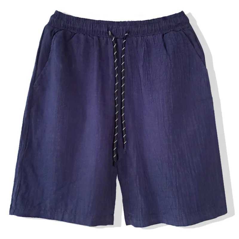 2023 New Mens Summer Leisure Fashion Sports Pants Cotton Hemp Youth Pocket Short Pants Mens Solid Wide Leg Shorts W250215