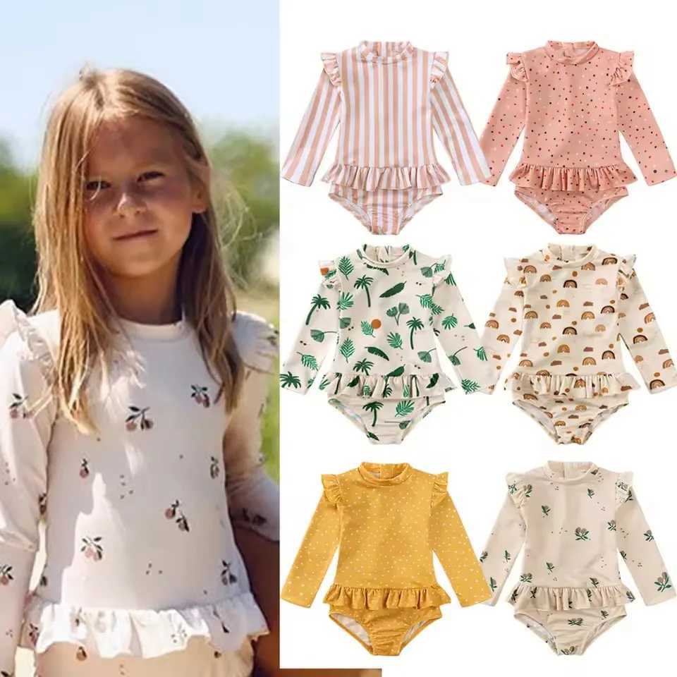 NEW Baby Boys Swimsuit Long Sleeves One Piece Swimwear for Kids Toddler UPF50+ Rash Guards Infant Bathing Suit Korea SetXJ250214