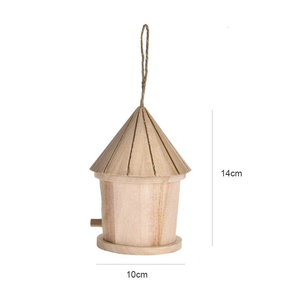 Wooden Bird Nest Hanging Bird House Natural Wooden Bird Cage Resting Place for Birds 250206
