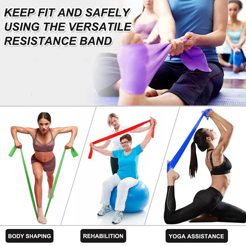 4 pieces of resistance bands exercise elastic fitness exercises yoga Pilates recovery physical therapy stretching strength training 250213