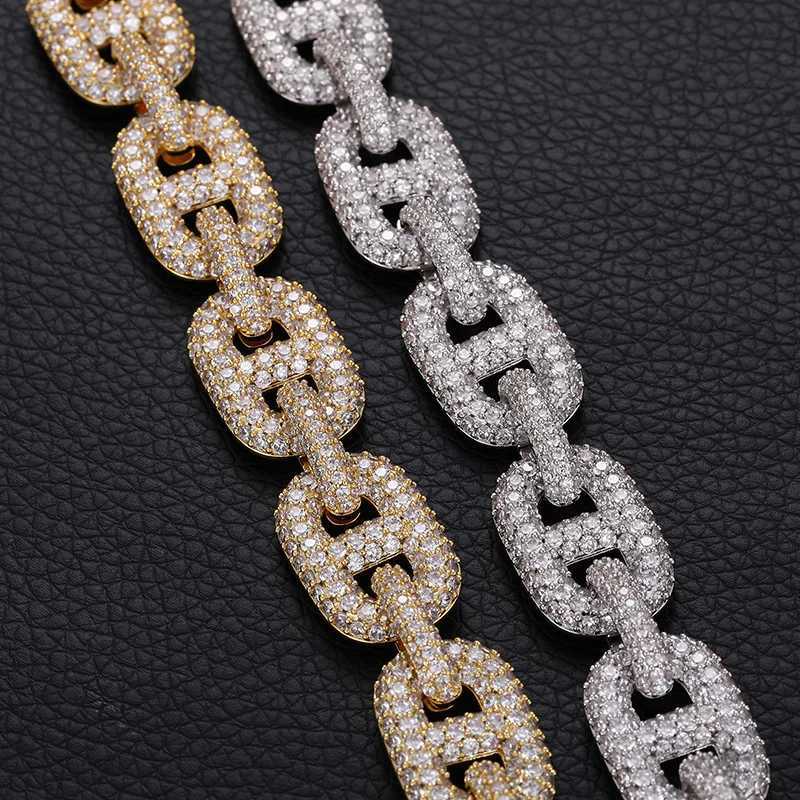 Pass Diamond Tester 925 Sterling Silver Setting 15mm Iced Out Moissanite Diamond Hip Hop Cuban Link Chain Miami Necklace Jewelry