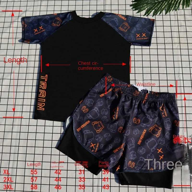High-grade Polyester Swimming Trunks Set for Young Boy Adult Youth Swimsuit Swim Trunks Double Layer Swimwear for Young BoyXJ250214