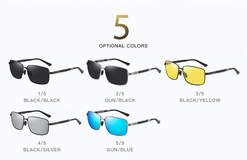 Fashion New Men's Metal Polarized Box Driver's Night Vision Glasses Anti UV designer sunglasses for women