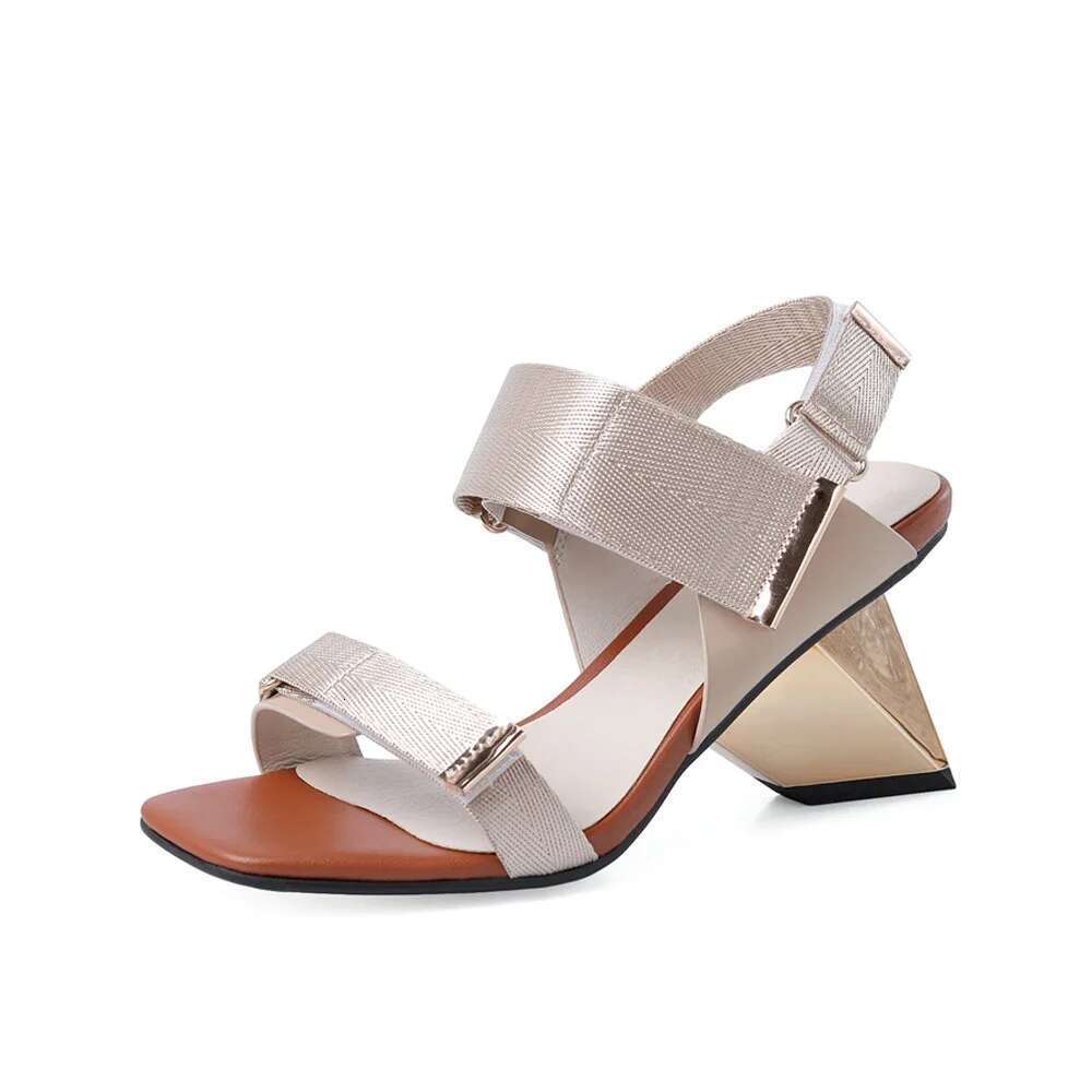 Square Toe 5Cm Med Strange Heels Mixed Colors Party Dating Classic Casual Shoes Cozy Women Sandals Lx199