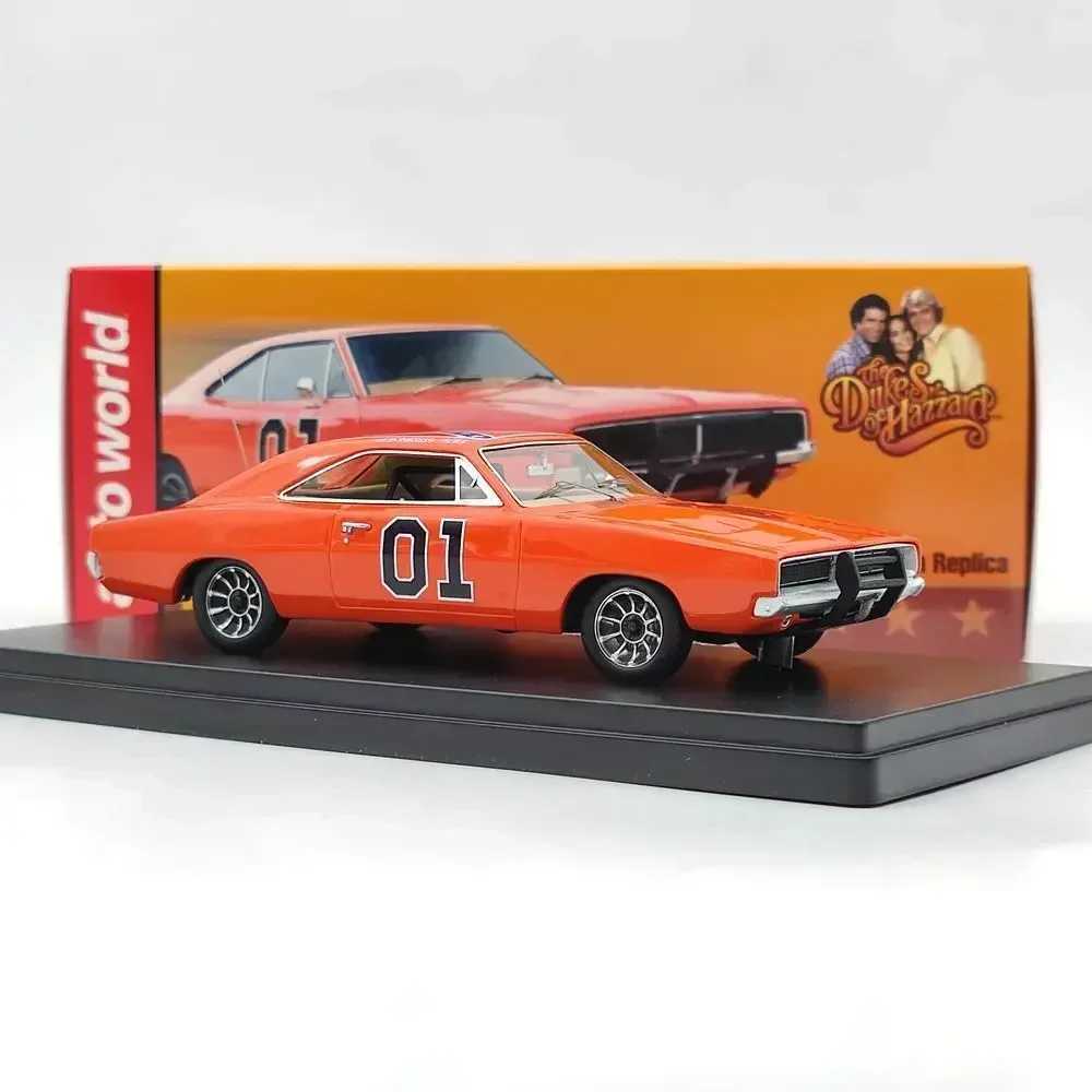 Auto World 1 43 1969 Charger General Lee Red AWRSS1151 Limited Edition Resin Model Car Collection Toys GiftT250215