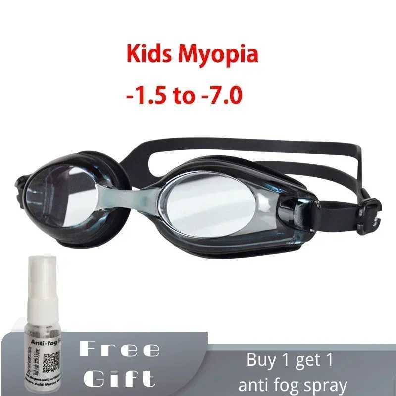 Kids Myopia Swimming Goggles for Boys Girls Ages 4-14 (Approximate) with Anti-fog Spray Swim Glasses Eyewear Z250215