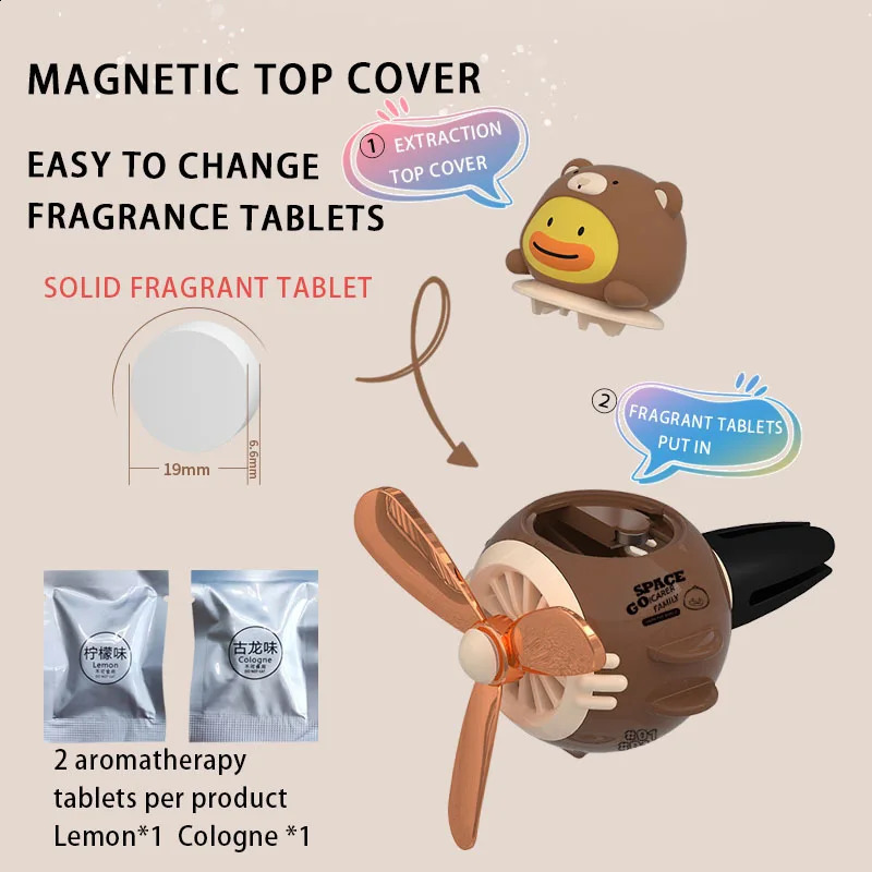 Car Air Outlet Aroma Car Creative Gifts Car Accessories Propeller Aroma Ornaments Give Two Scented Tablets 250214