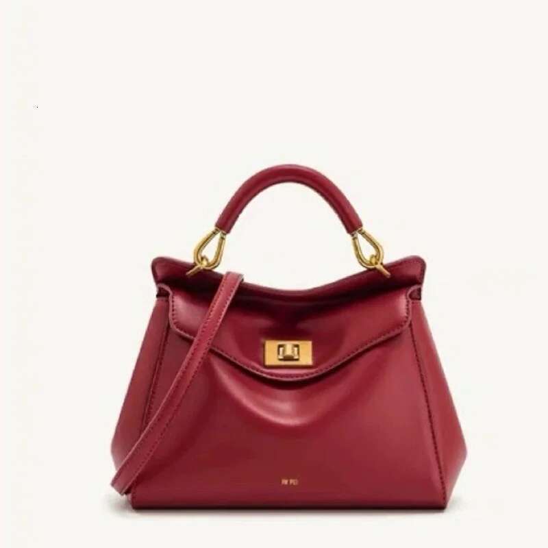 2025 Spring New Simple Fashion Leather Soft Clamshell Buckle Design Solid Color Women's Hand Bill Shoulder Crossbody Bag