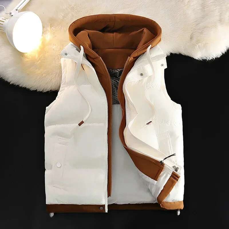 Down Cotton Vest Men Autumn Winter Middle School Students Loose Fashion Vests Man Thickened Waistcoat Cotton-padded Jacket Male