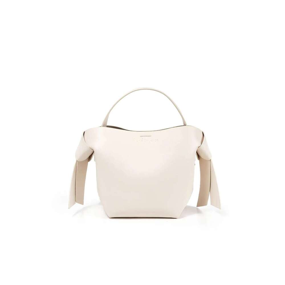 SEMALAYA New Fashion Niche Design Women's Leather Simple Bow Shoulder Crossbody Tote Bucket Bag