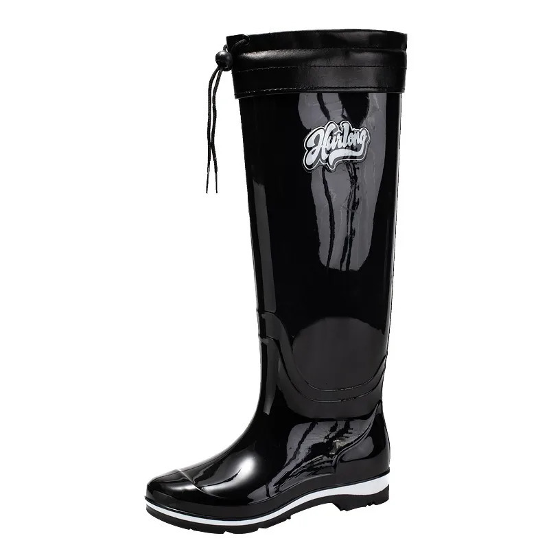 Beautiful Heightened Rain Shoes Womens Adult Tall Soft Non-slip Waterproof Shoes Fashion Simple Lengthened Tube Rain Boots 250213